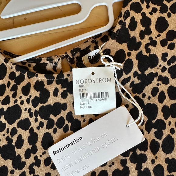 NEW Reformation Port leopard print dress, 4,  D - Picture 3 of 3